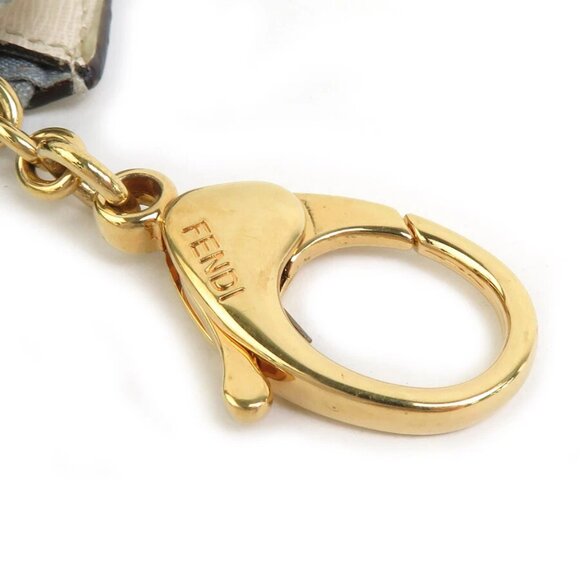 Auth FENDI Monster Coin Purse Case Pink/Gray/Off White Leather/Goldtone - Picture 10 of 10